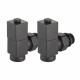 Купить Набор дизайн-вентилей Royal Thermo CUBE, угловой (черный) 1/2" (НС-1422578) с доставкой
