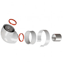 Начальный участок 90 гр. Ø60/100 хомут в комплекте + втулка Ø60 L-50 ROMMER