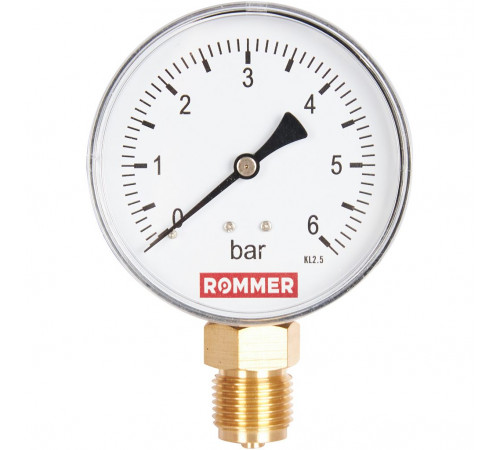 Купить Манометр радиальный. Корпус Dn 80 мм 1/2 , 0...6 бар, кл.2.5 ROMMER с доставкой