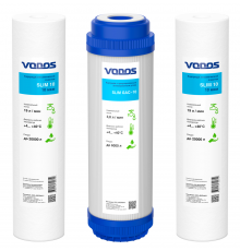 Комплект сменных картриджей VODOS SLIM-3 (ПП-10,Gac-10,SOFT-10)