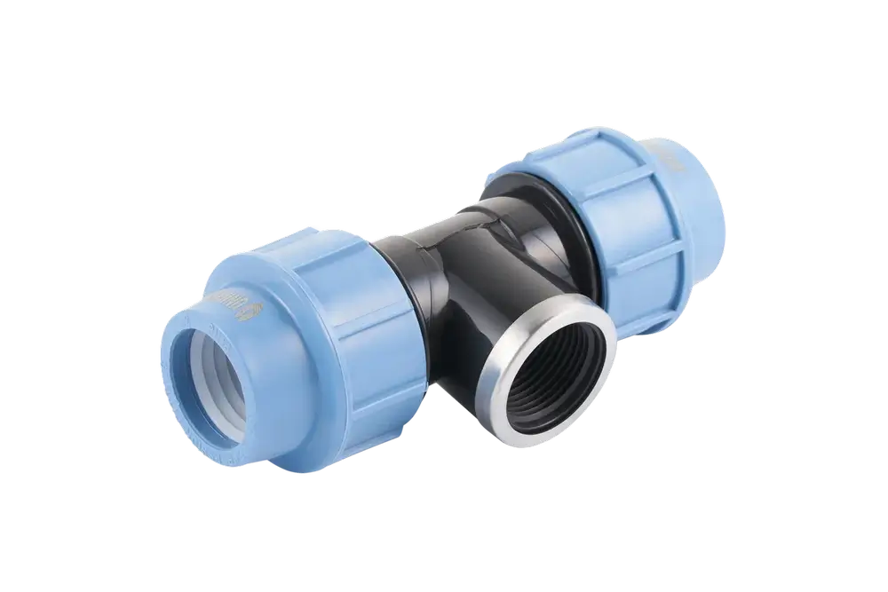 ПНД Тройник с резьбой компрессионный UNIPUMP пластиковый Ø32х3/4"х32 В