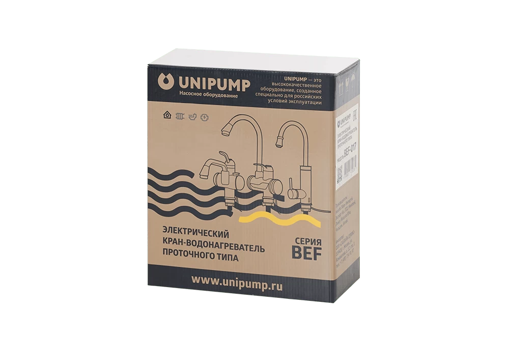 Купить Смеситель-кран водонагреватель проточный UNIPUMP BEF-017 с доставкой