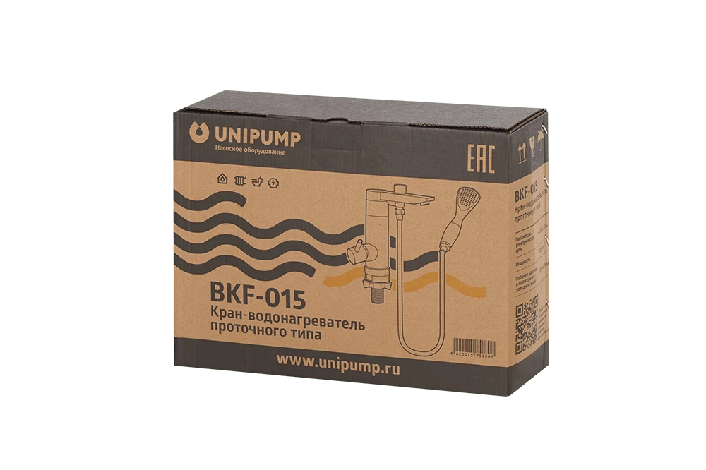 Купить Смеситель-кран водонагреватель проточный UNIPUMP BKF-015 (кран+душ) с доставкой