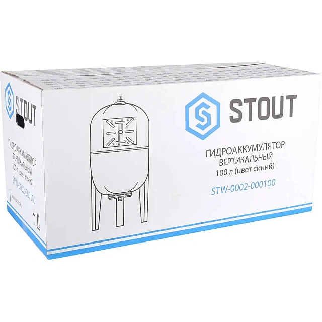 Купить Гидроаккумулятор для воды STOUT вертикальный синий 100 л с доставкой