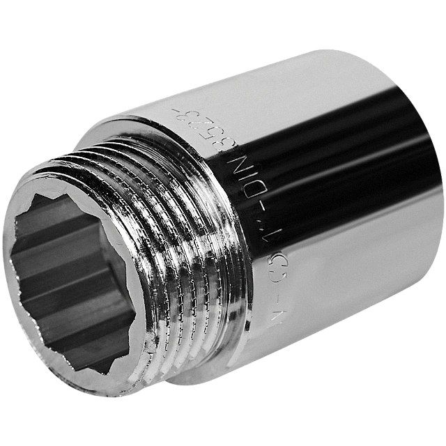 Удлинитель резьбовой латунный STOUT хром 1"x40мм ВН