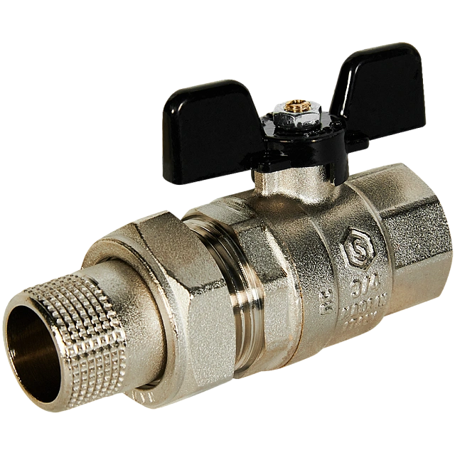 Кран шаровой с американкой STOUT бабочка 3/4" полнопроходной