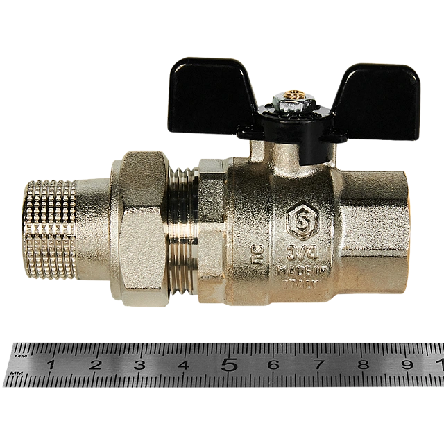 Купить Кран шаровой с американкой STOUT бабочка 3/4" полнопроходной с доставкой