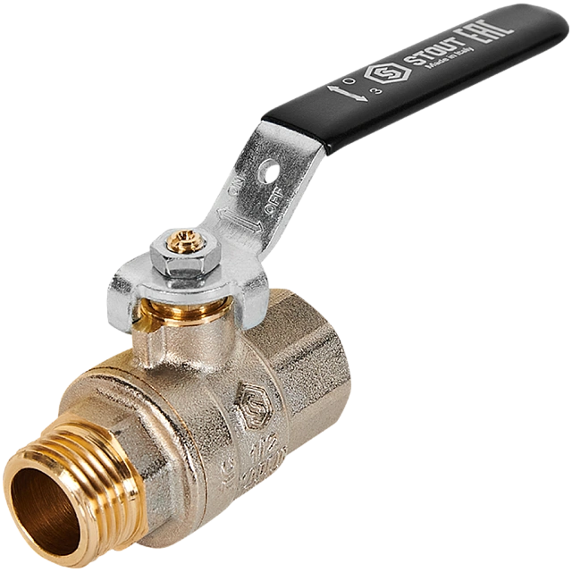 Кран шаровой STOUT рукоятка 1/2" ВН, полнопроходной SVB-0003-200015